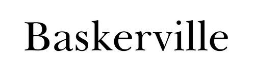 Baskerville font sample showcasing classic serif typeface design.
