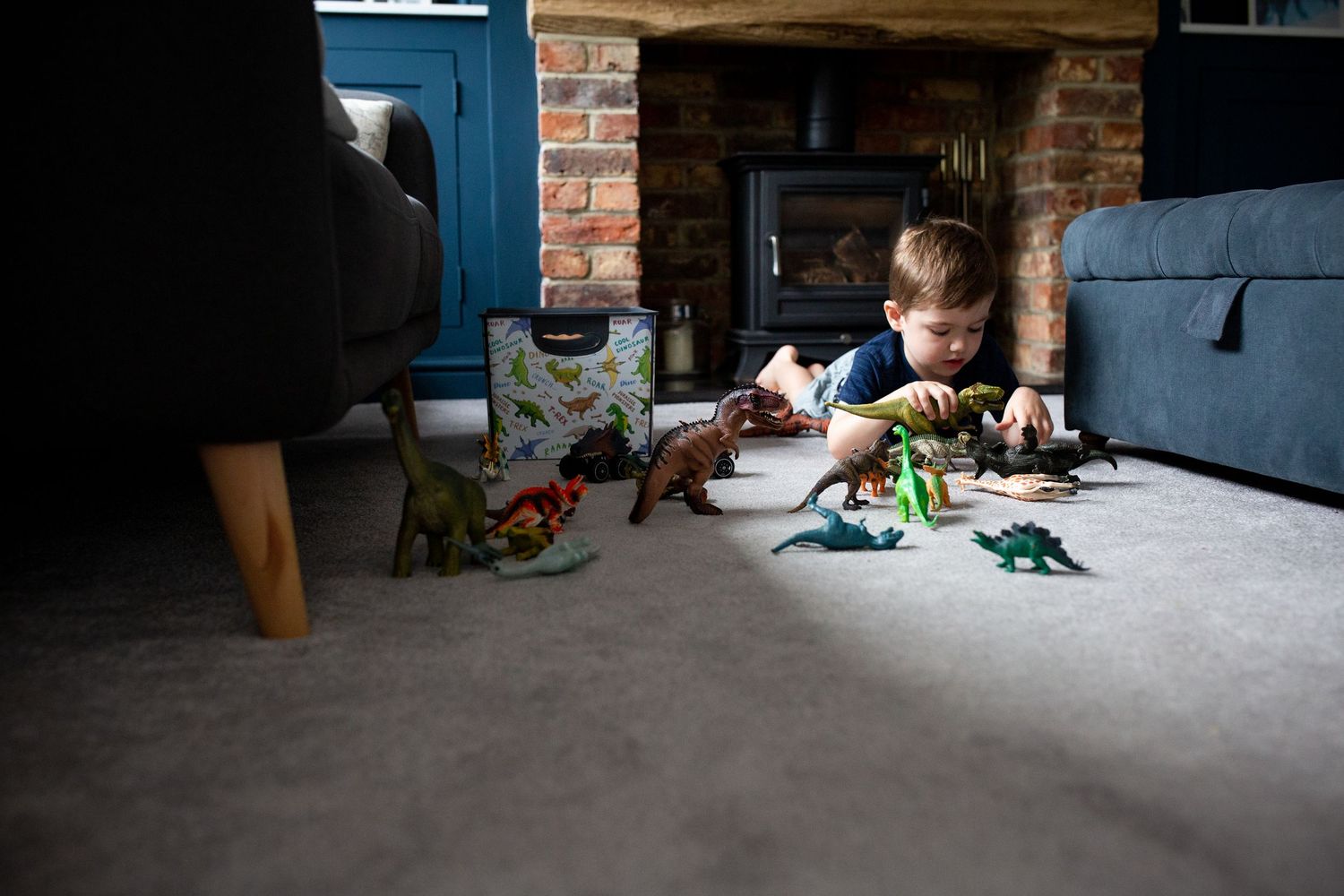 Girl playing in her room