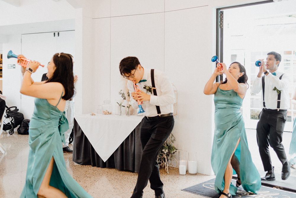 Bridal Party dancing captured by Apertured Media Auckland Wedding Photographer.