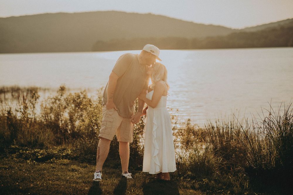 indiana pa photographer pittsburgh engagement wedding photographer yellow creek state park golden hour beach lake session