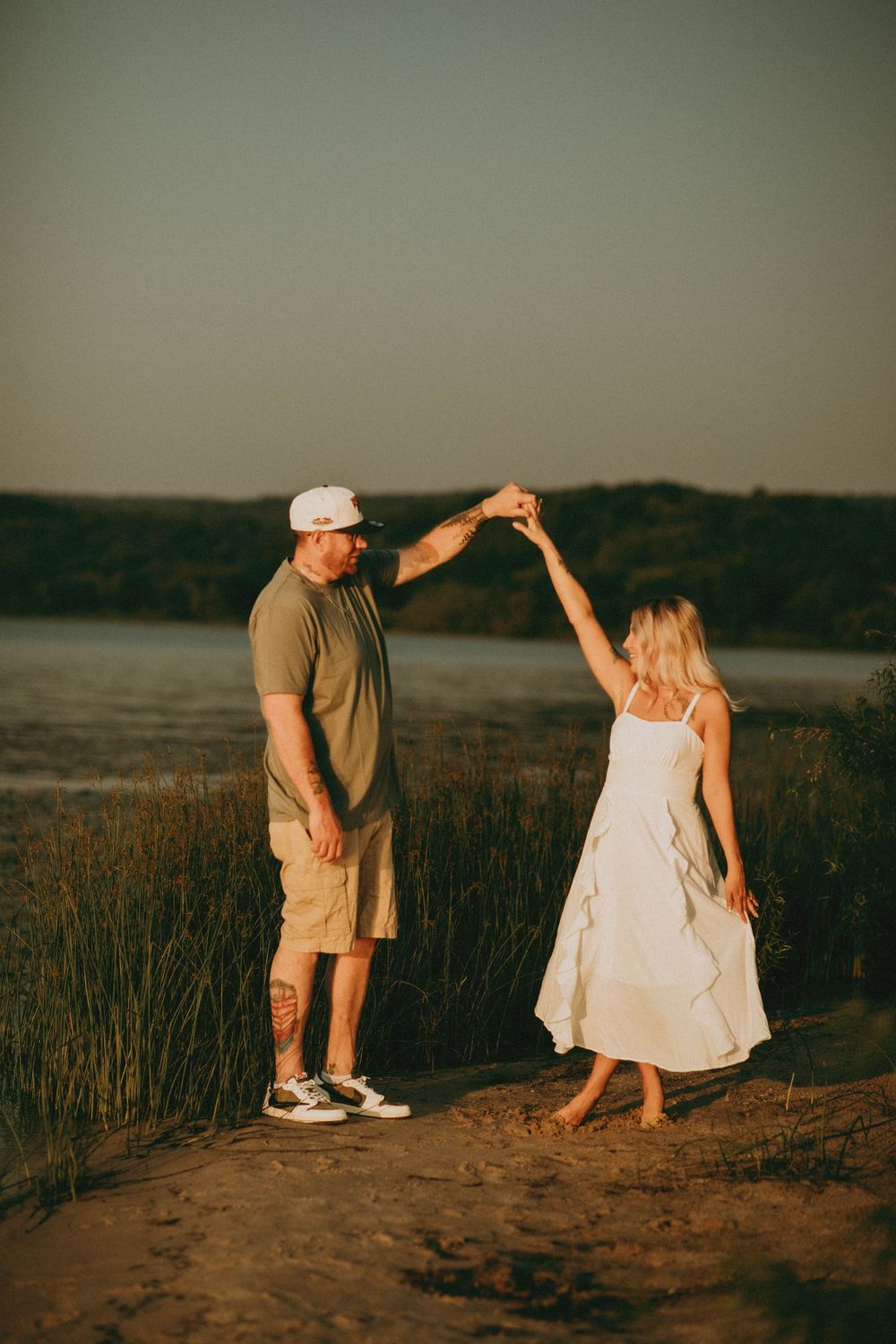 indiana pa photographer pittsburgh engagement wedding photographer yellow creek state park golden hour beach lake session