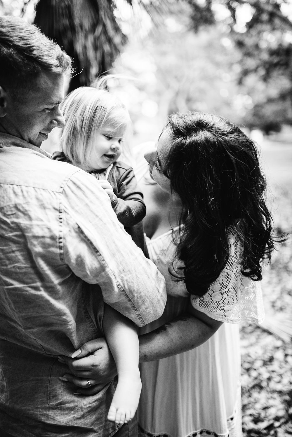 young family having a moment