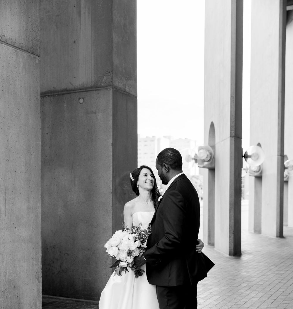 Black and white wedding portraits