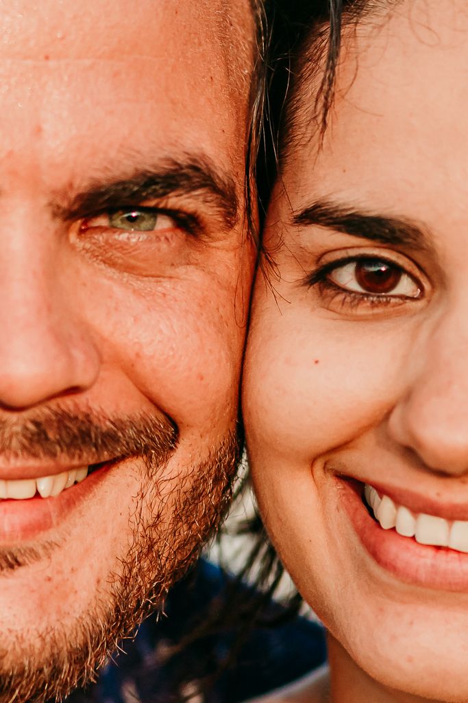 closeup of the couple