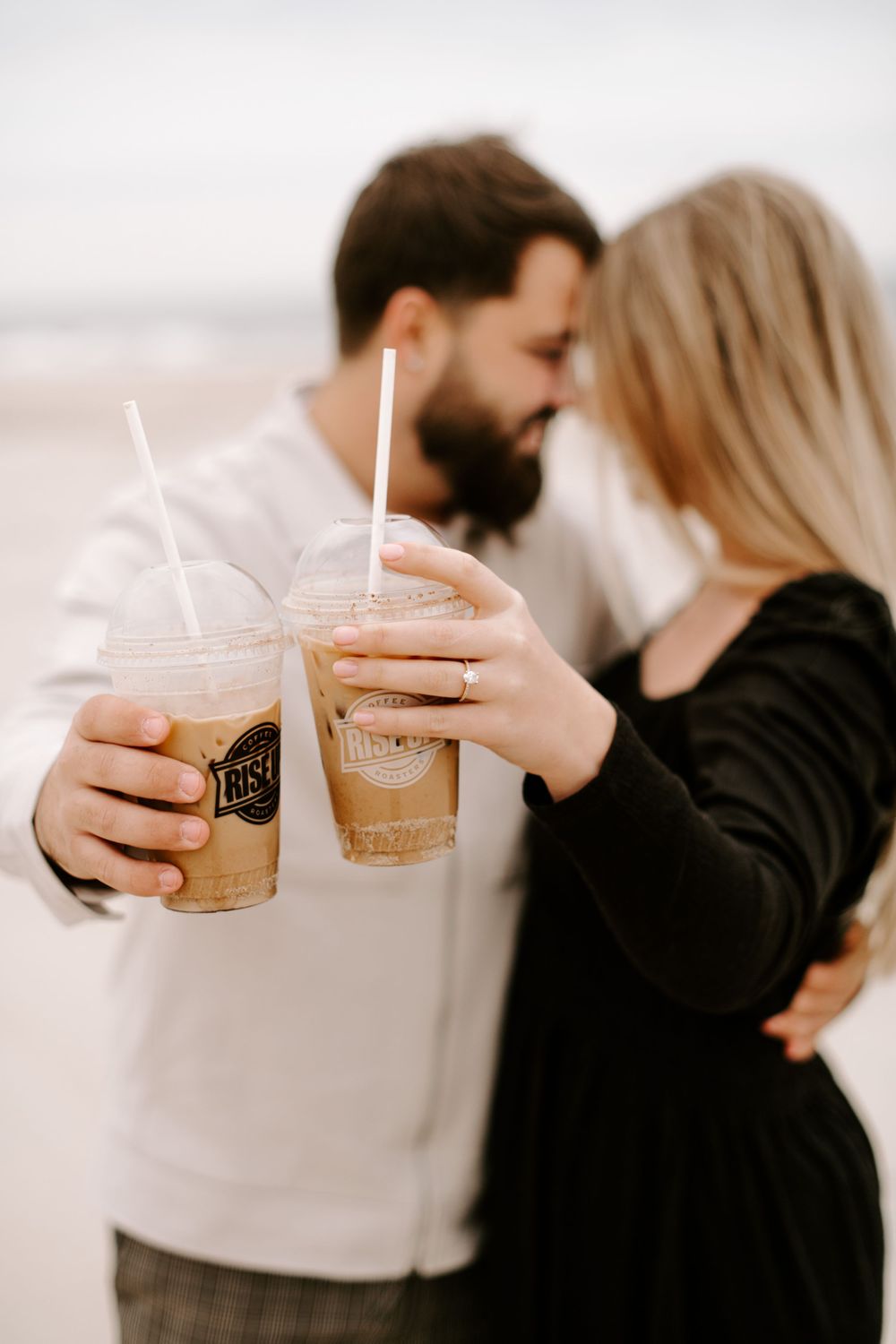 Rise Up Coffee engagement photos