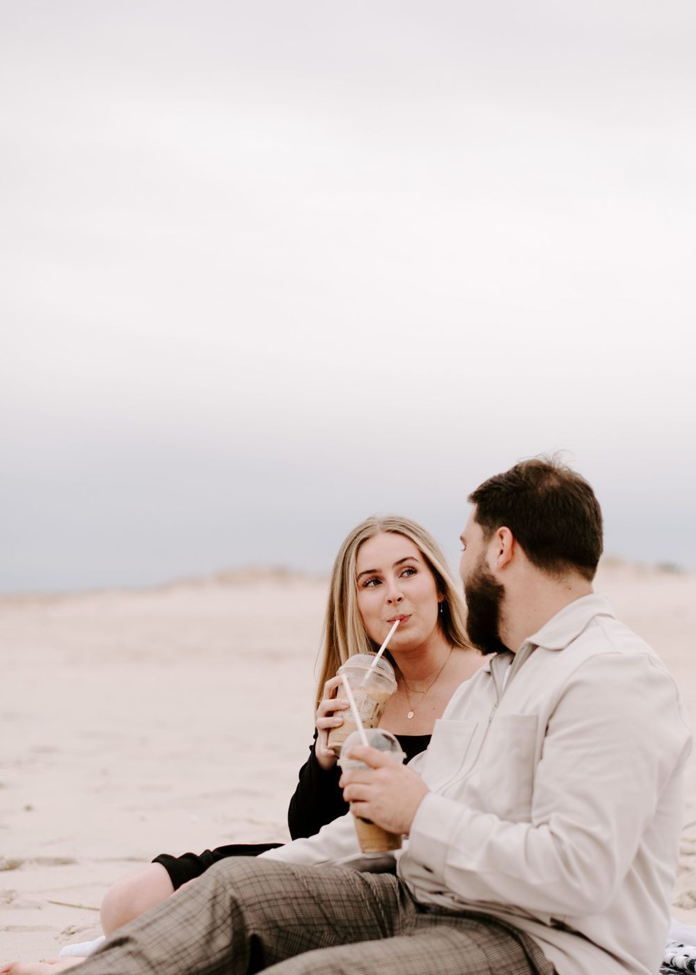 Picnic on the beach Delaware engagement photo ideas