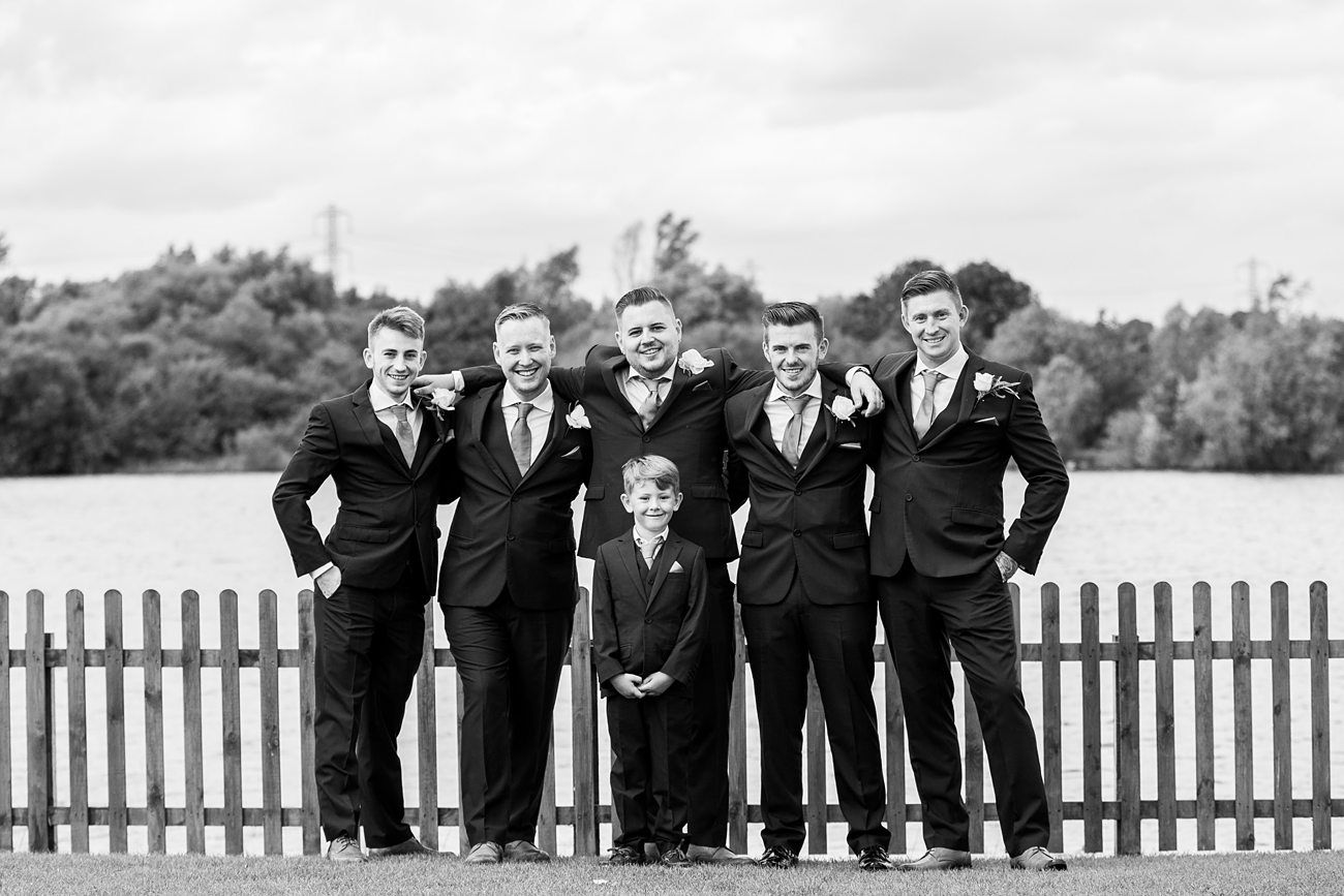 Groom with best man and groomsman