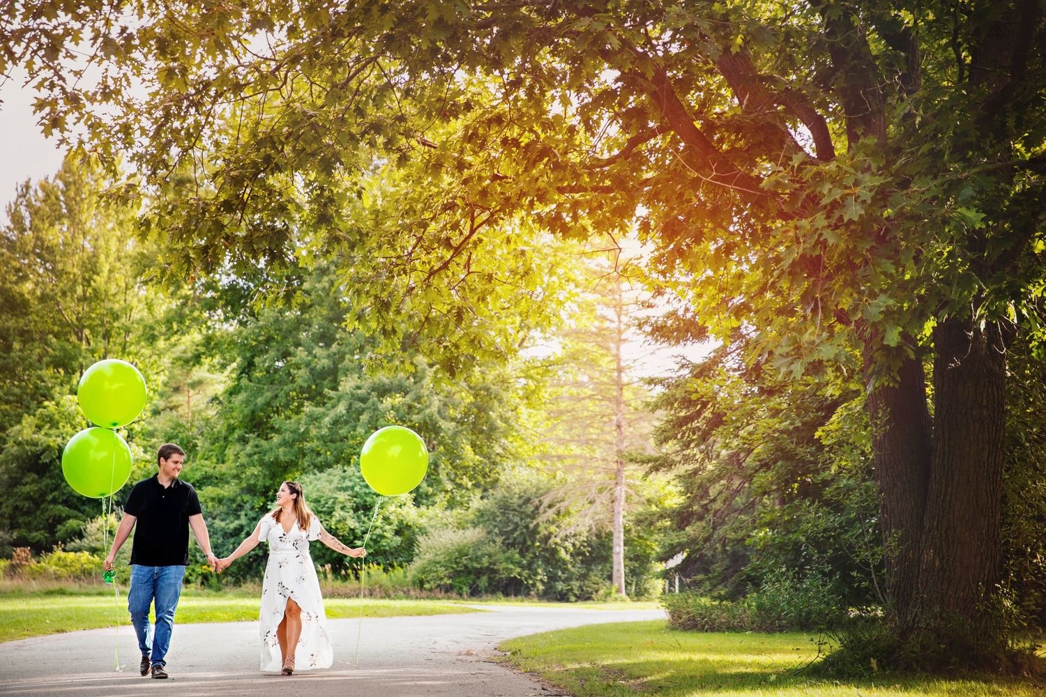 Cute and quirky engagement photos at Fanshawe Conservation Area London Ontario by wedding photographer Shawn Van Daele