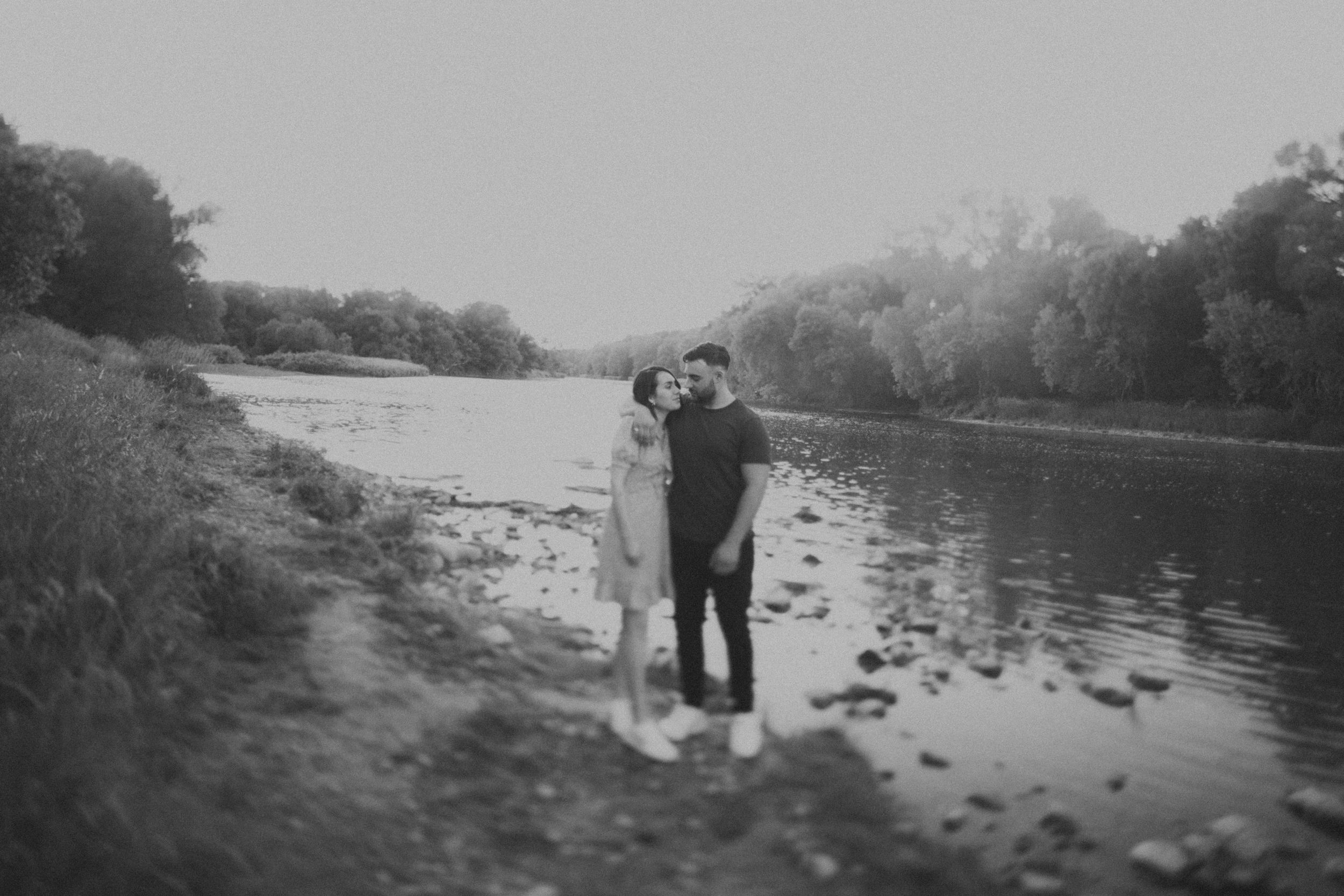 grand river sunset engagement photos