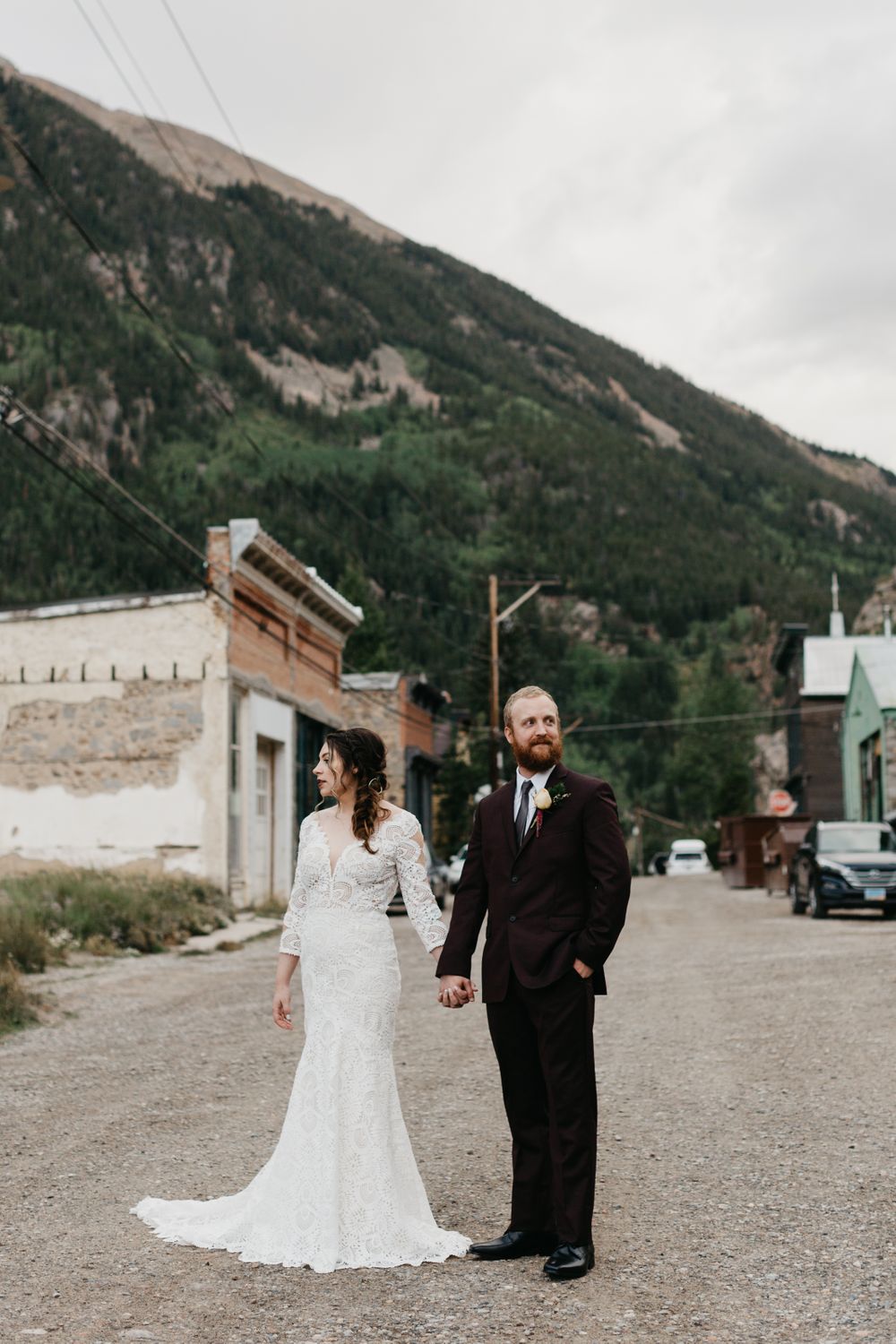 Boho Bread Bar Wedding Bride and Groom Silver Plume Colorado