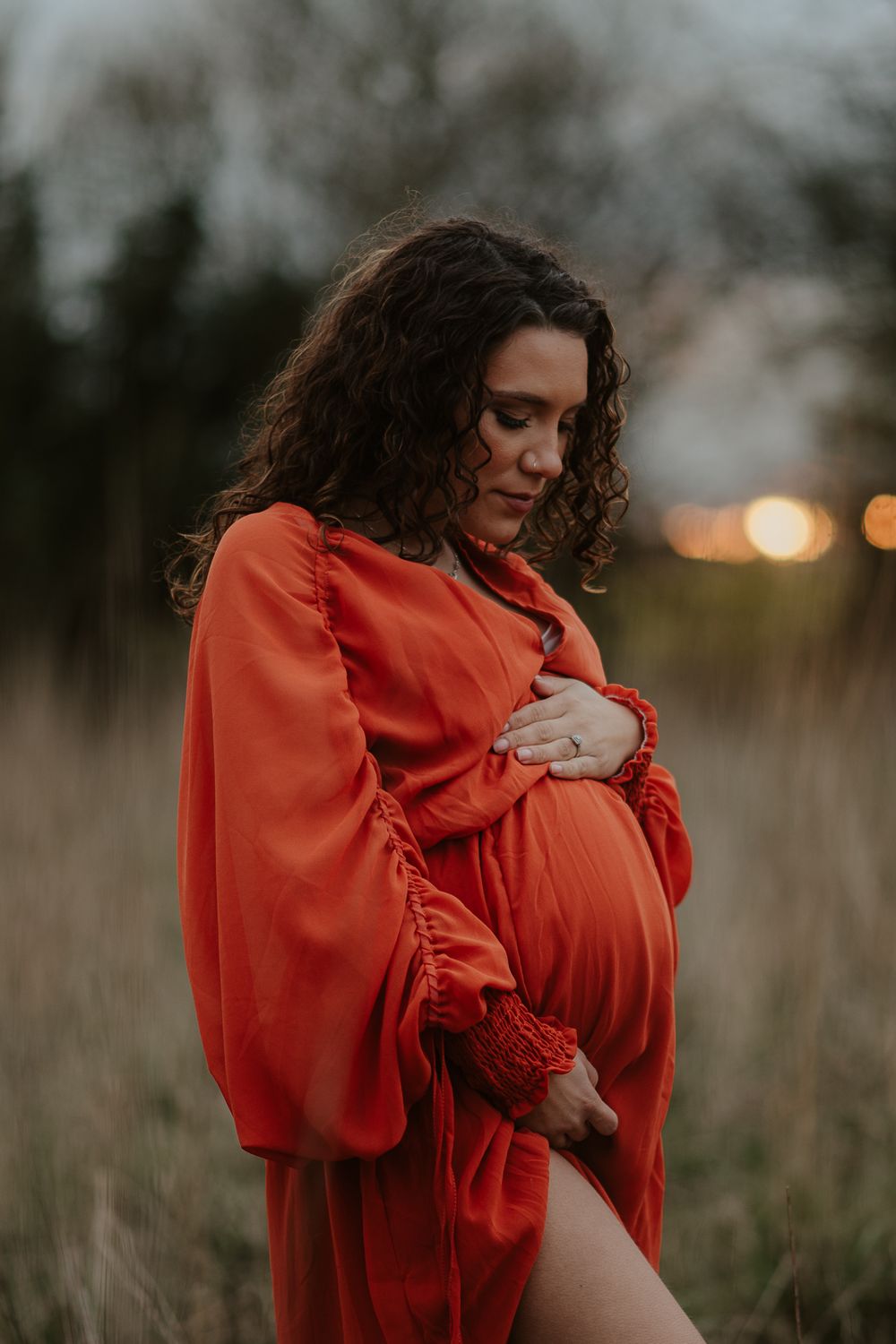 Sunset maternity photoshoot cirencester