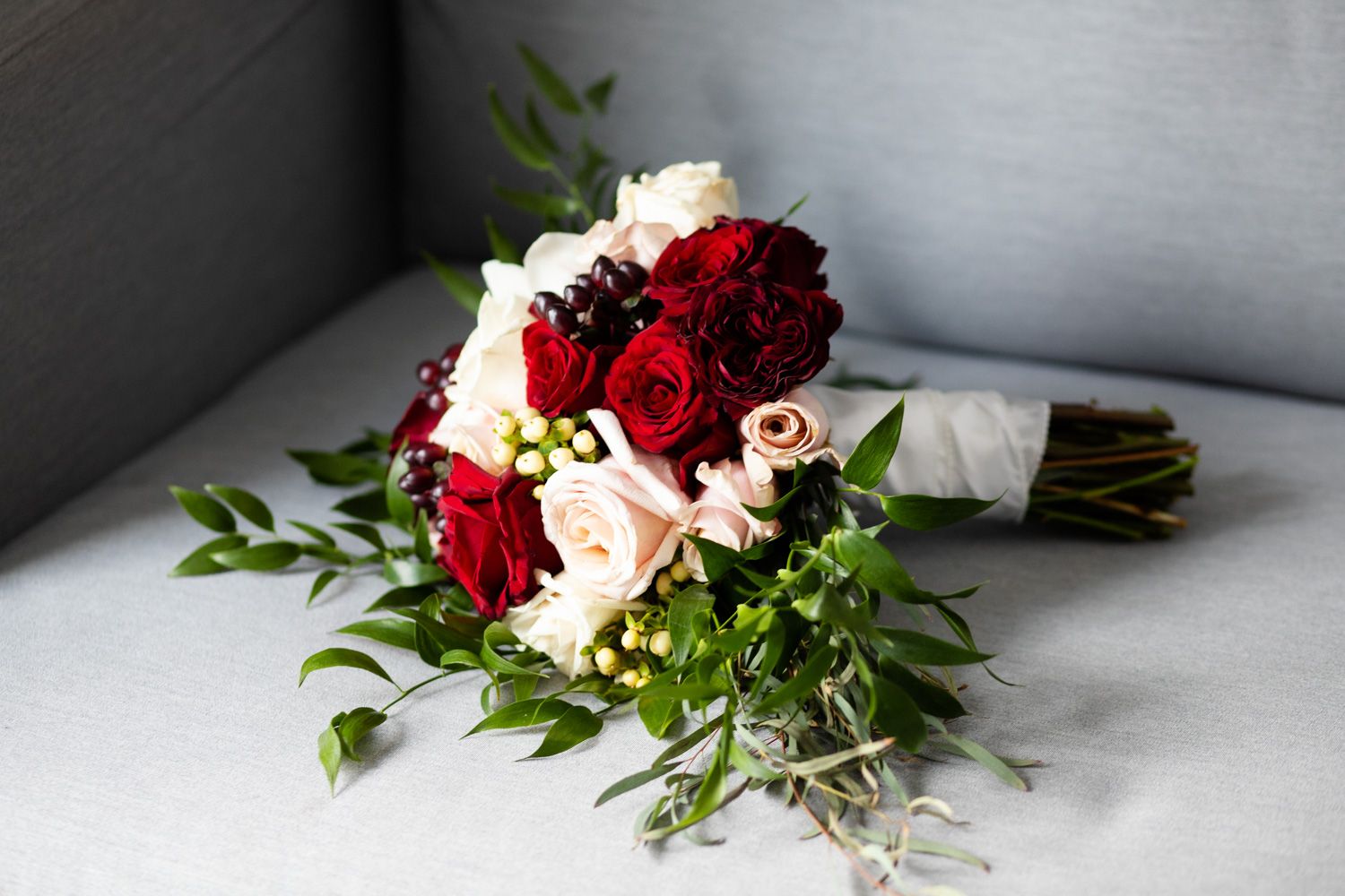 Winter bridal bouquet with berries