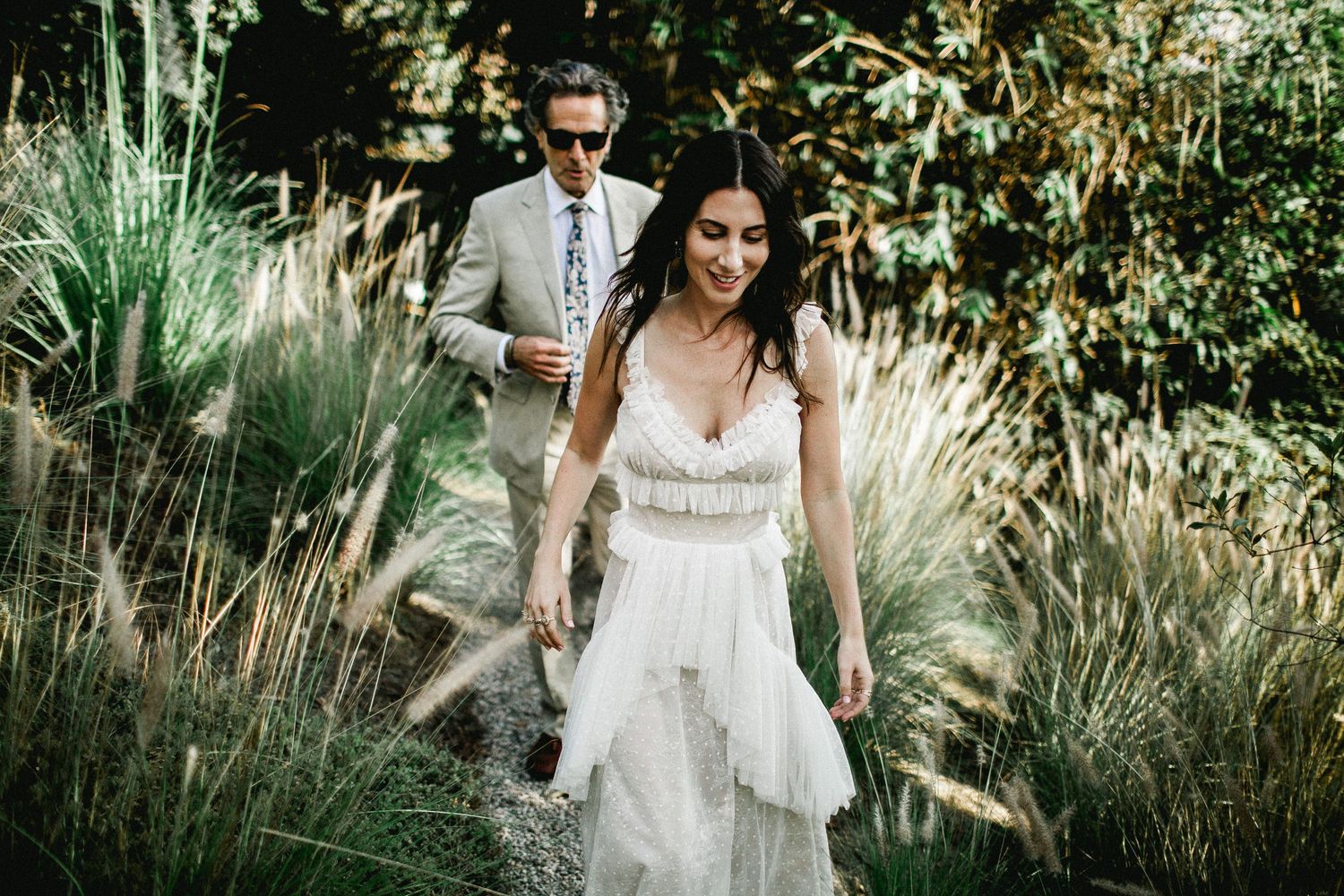 bride walking towards altar