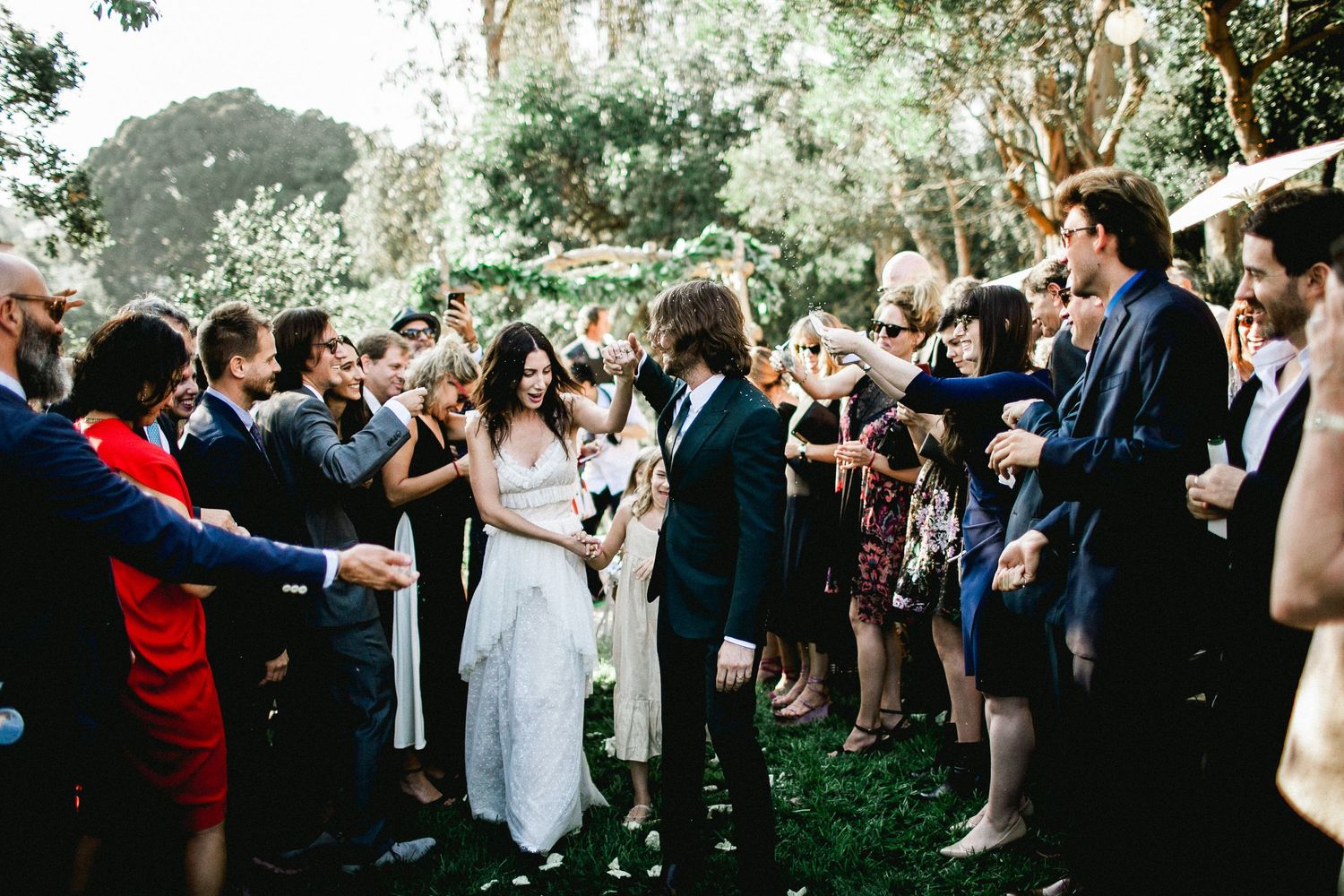 bride and groom exiting ceremony