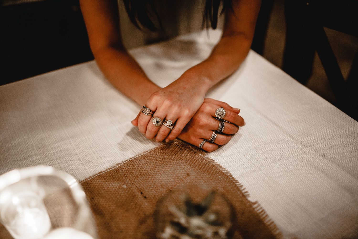 bride rings display