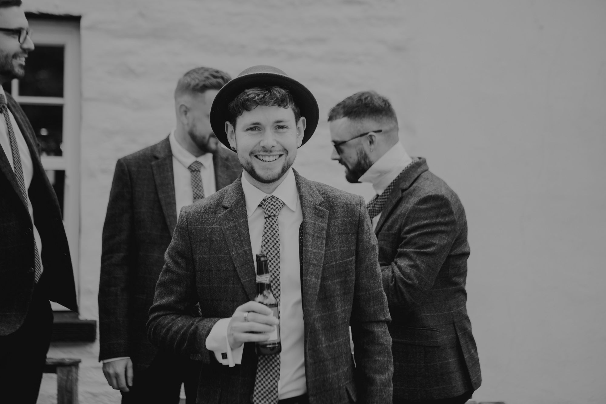 Groom with trilby hat in Kirky Stephen