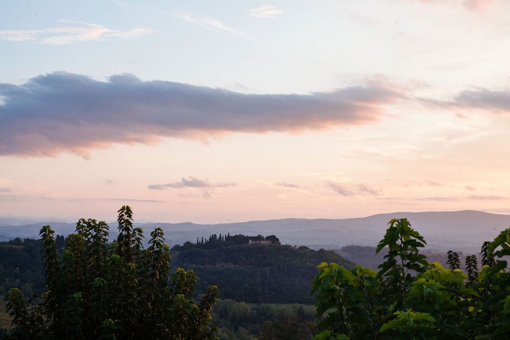 Tuscany views at sunset
