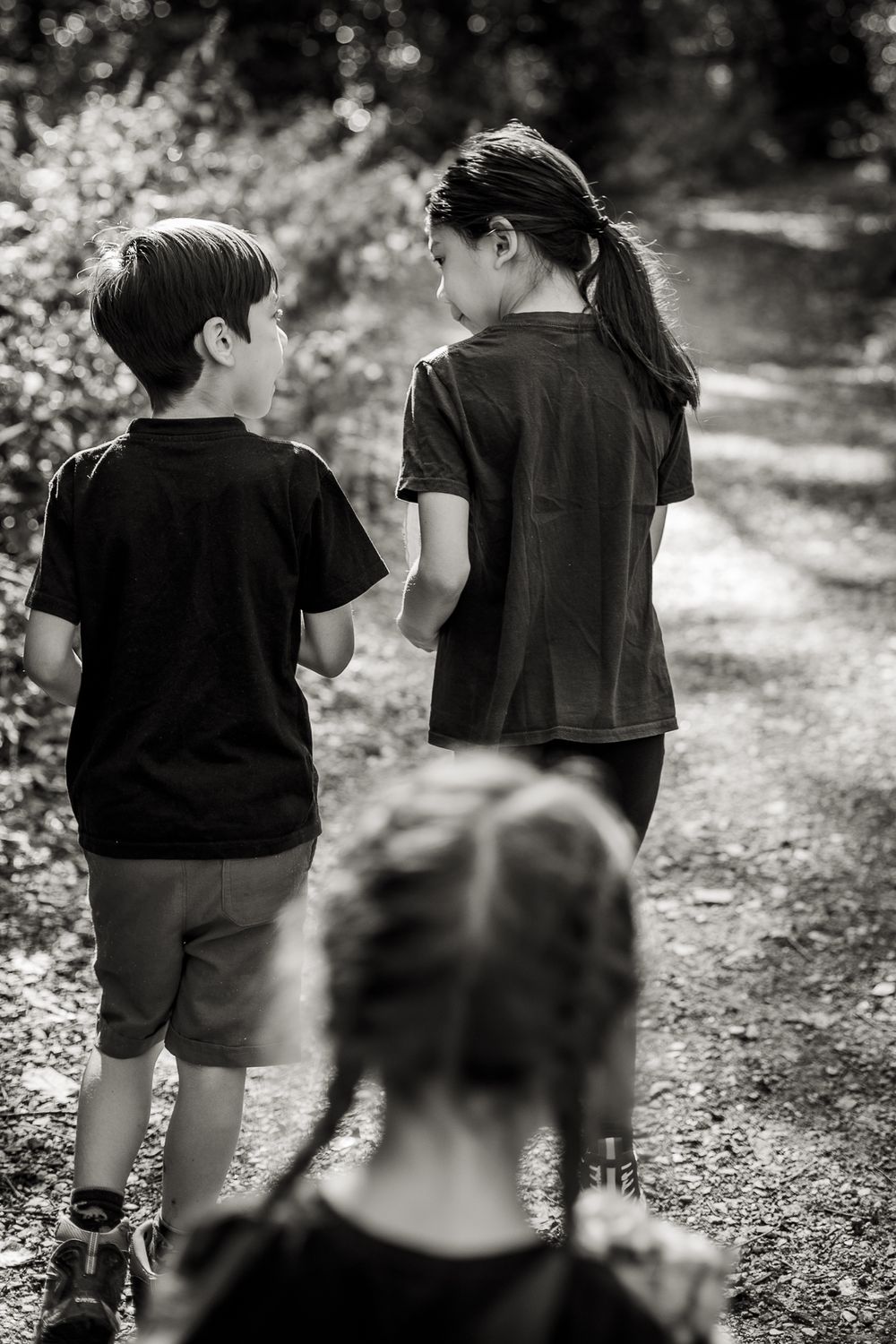 Siblings walking through Trent park, Cockfosters