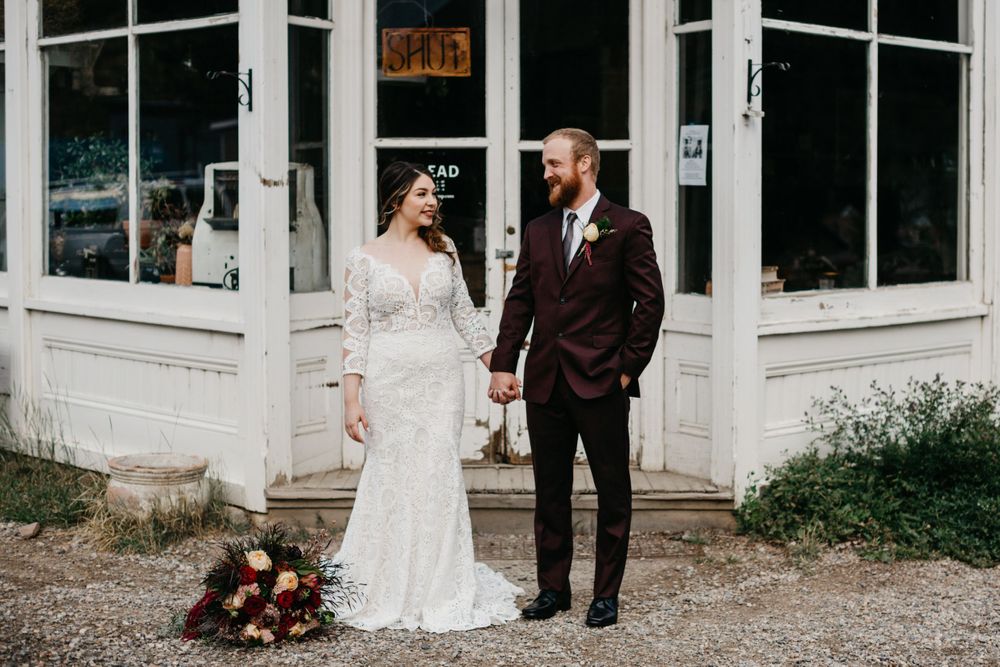 Boho Bread Bar Wedding Bride and Groom Silver Plume Colorado