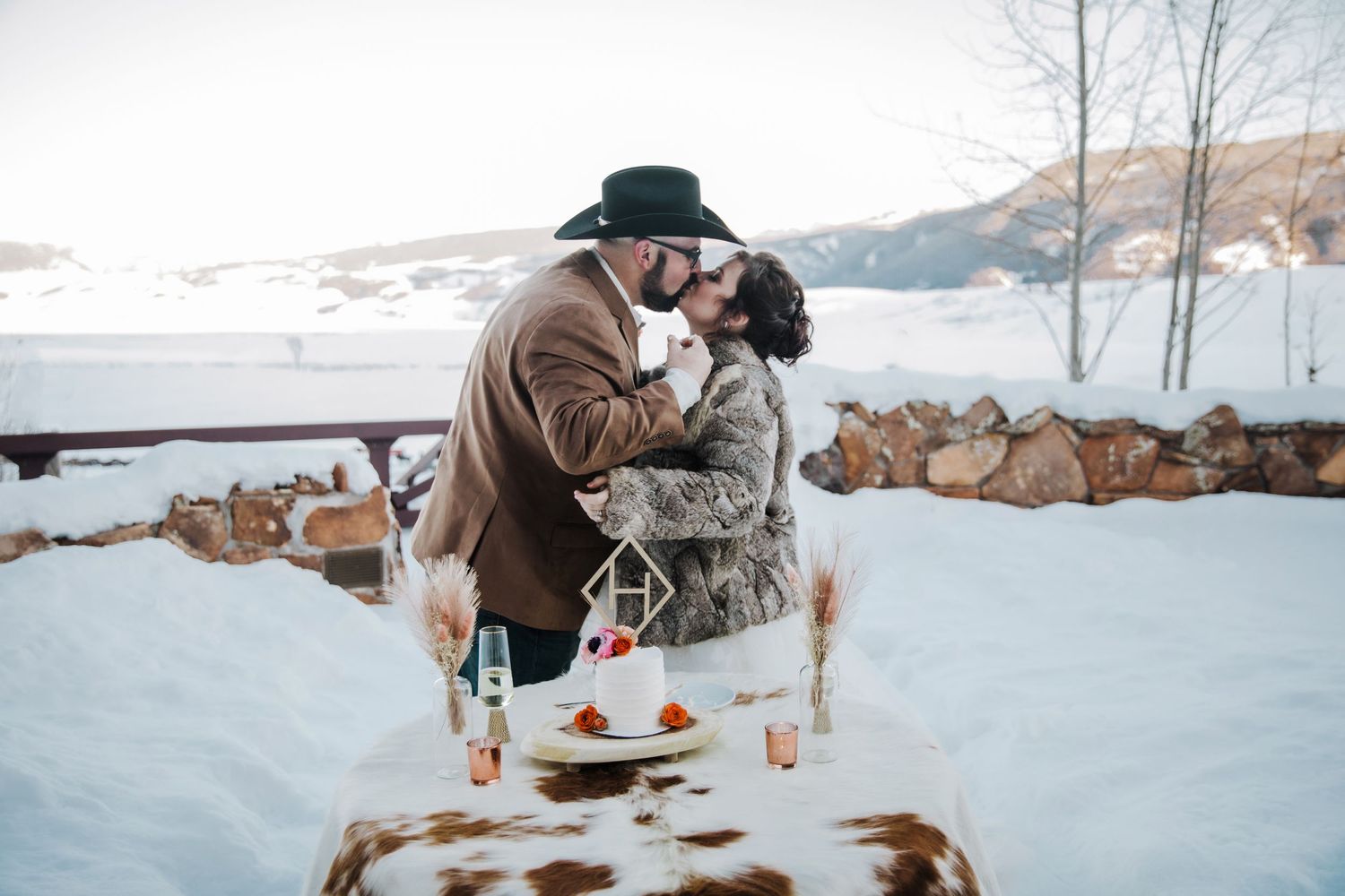 Cake Cutting for Jackson Hole, WY Elopement by Carli Layton Photography, a Texas Elopement Photographer.