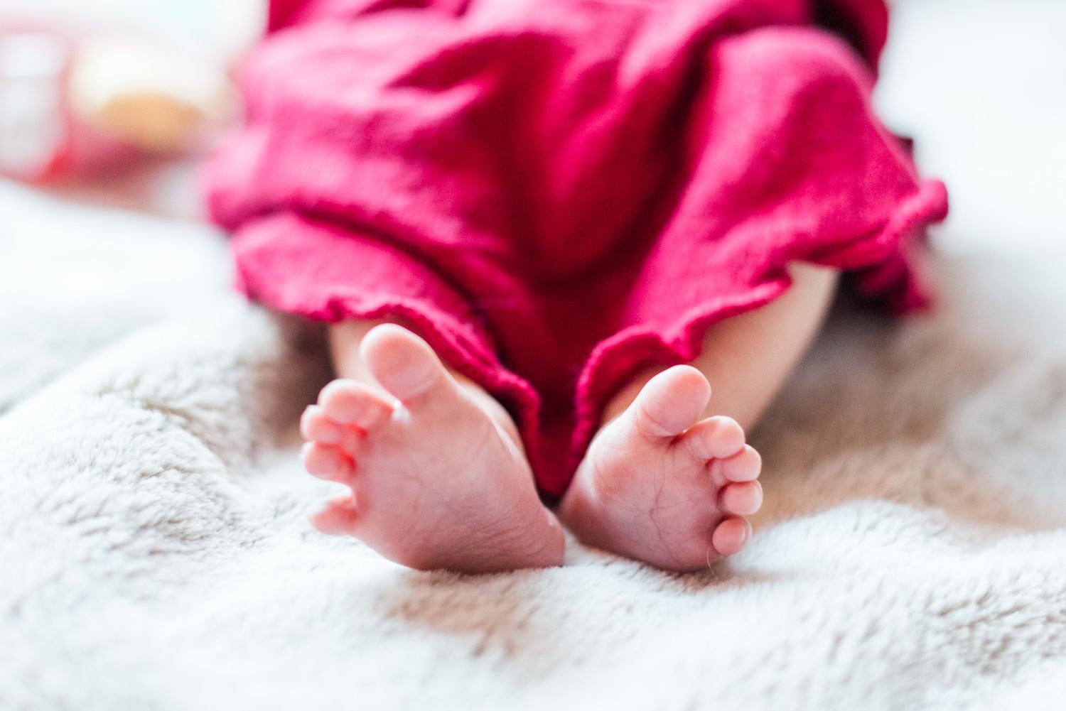 Newborn baby in pink wrap in Pittsburgh, Pennsylvania