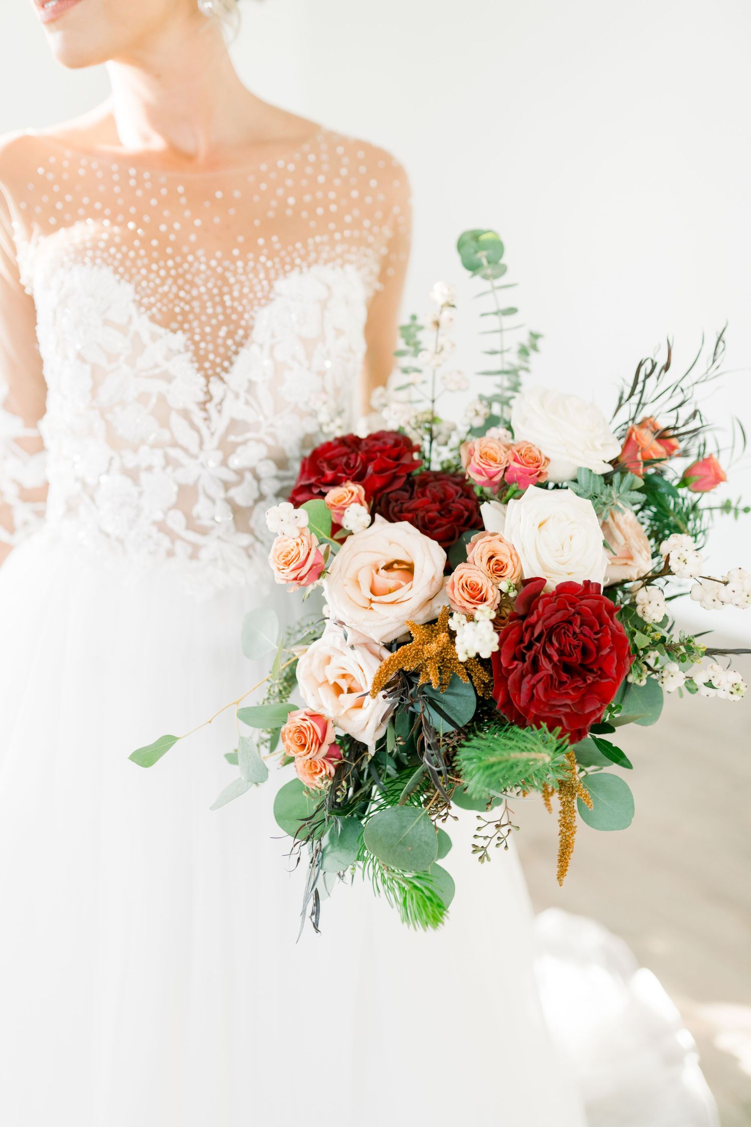 Light and airy 1868 Farmhouse Wedding in Boone, Iowa with Modern Dress bridal gown