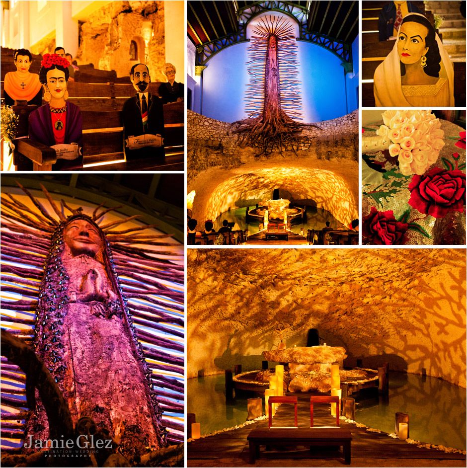 Xcaret chapel wedding photos