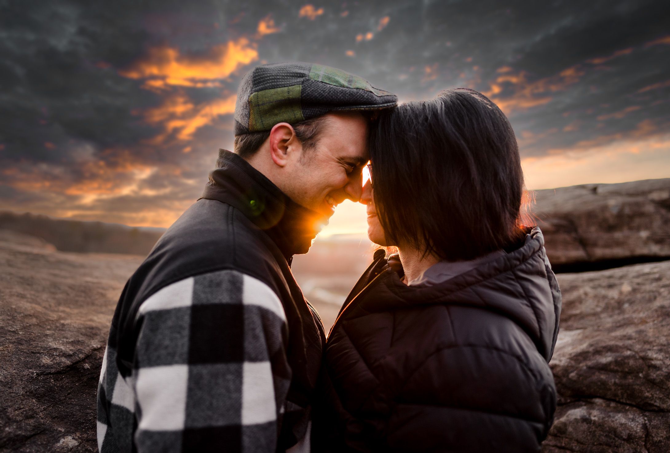 Christman Photography at Gettysburg, PA with a married couple celebrating their love with a sunset