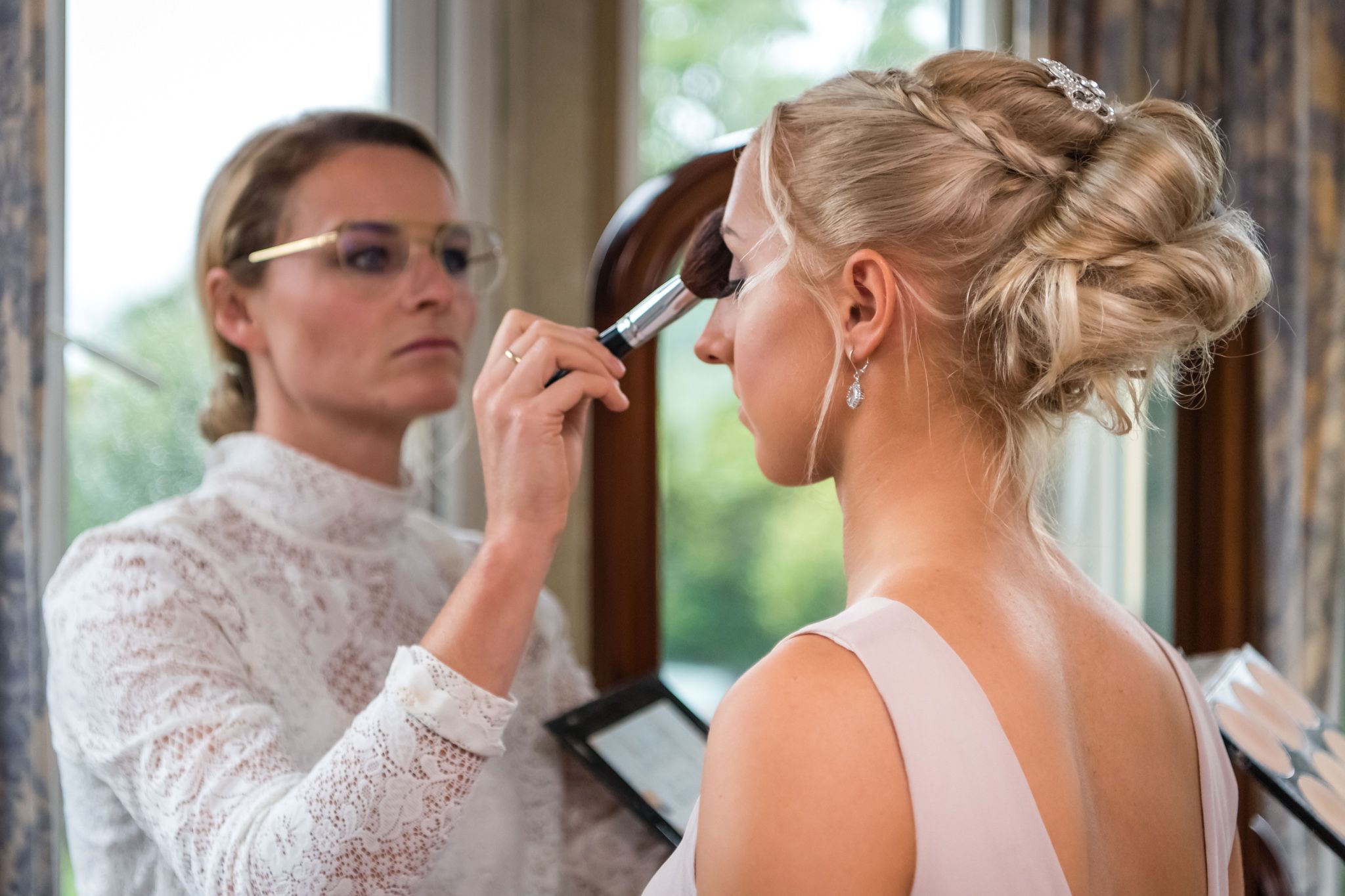 Bridesmaid makeup at Langdale Chse wedding