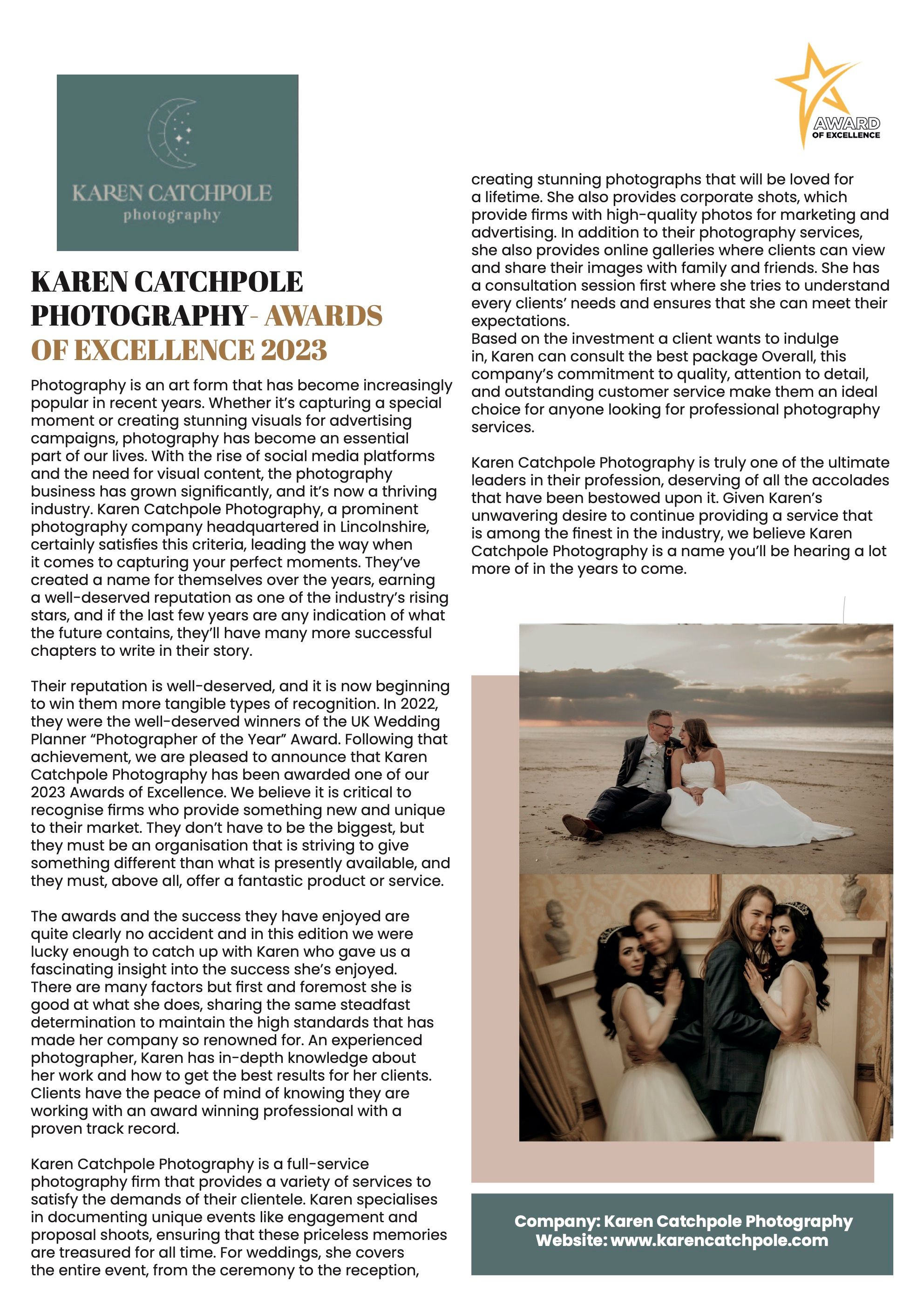 award of excellence publication