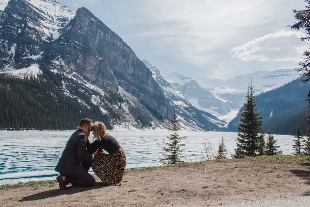 proposal photography Banff casper Jackson Hole Wyoming destination ring couple