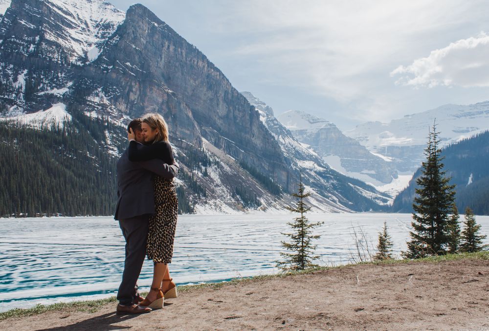 proposal photography Banff casper Jackson Hole Wyoming destination ring couple