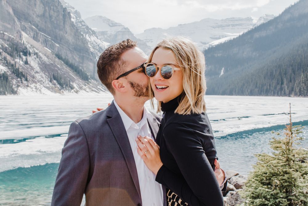 proposal photography Banff casper Jackson Hole Wyoming destination ring couple