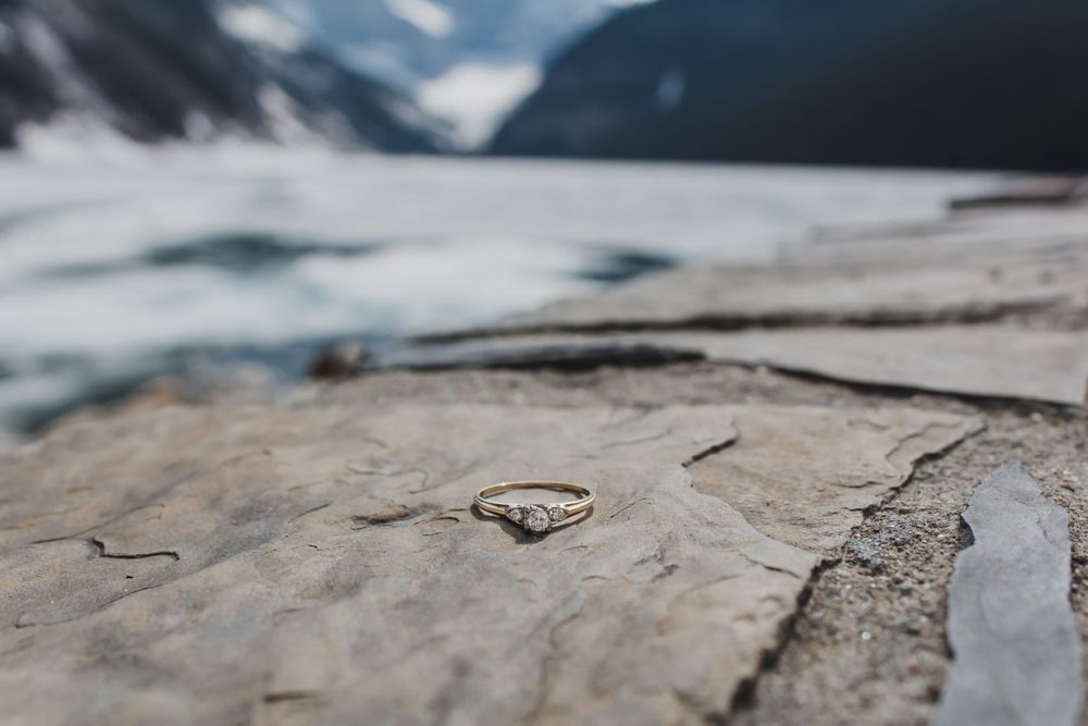proposal photography Banff casper Jackson Hole Wyoming destination ring couple