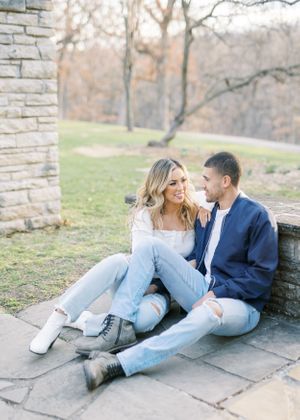 Light and airy film engagement Session at the Rose Gardens and Art Center in Des Moines, Iowa
