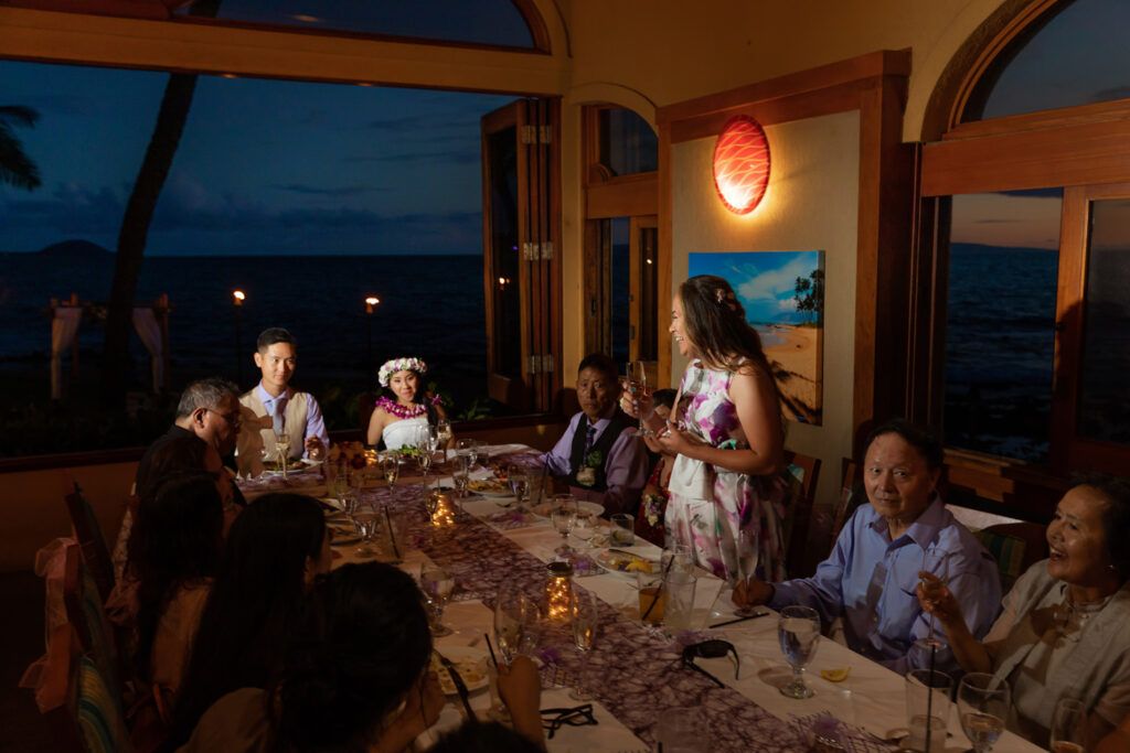reception toasts at 5 palms