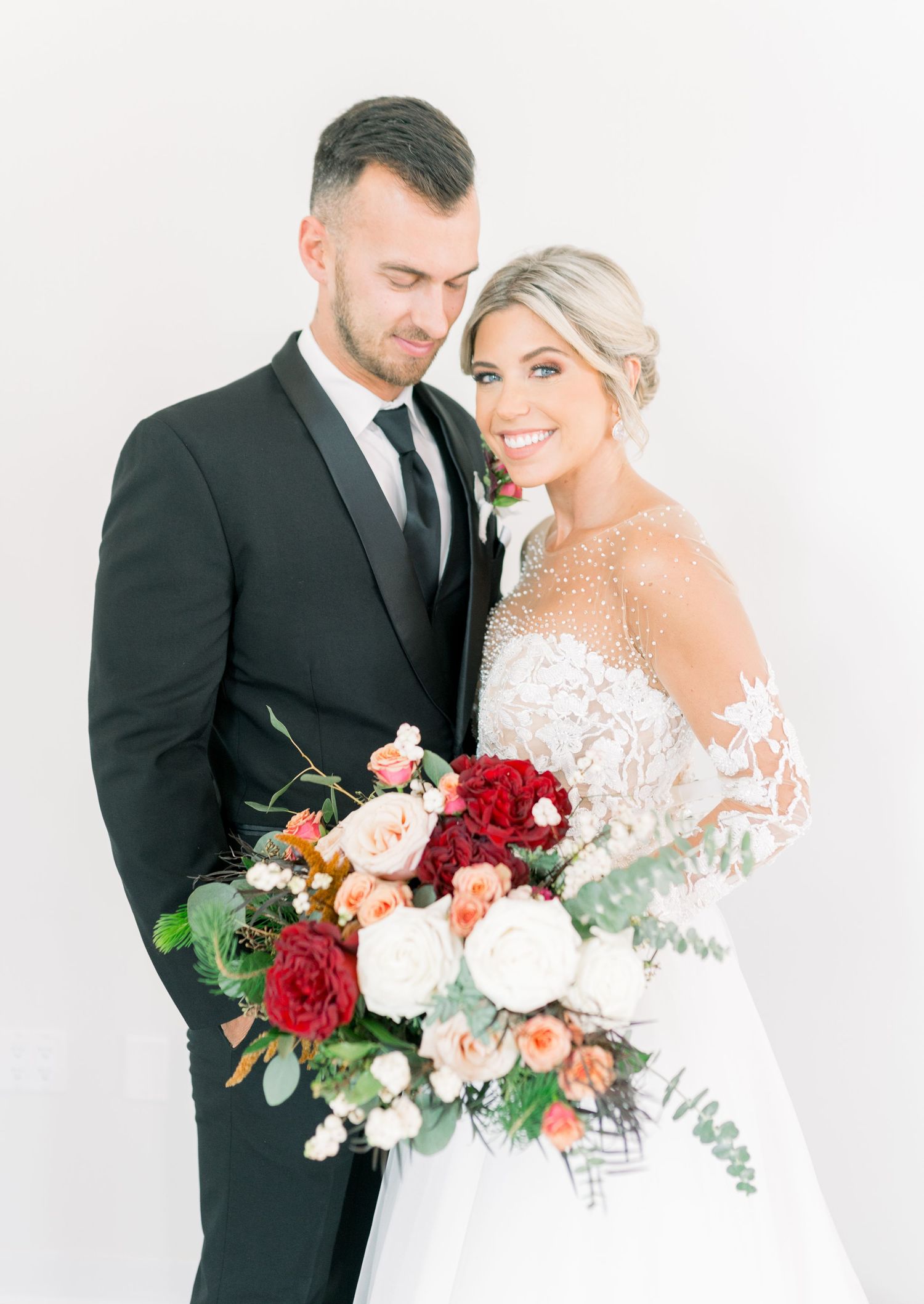 Light and airy 1868 Farmhouse Wedding in Boone, Iowa with Modern Dress bridal gown