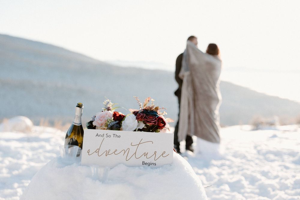Jackson Hole winter snow elopement intimate wedding