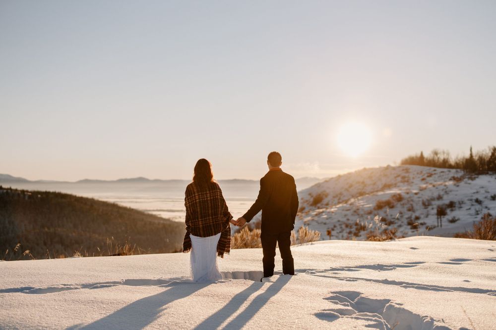 Jackson Hole winter snow elopement intimate wedding