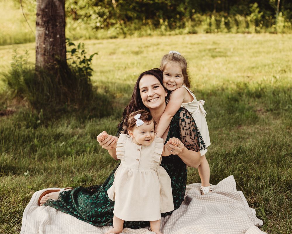 mother and two daughter photos