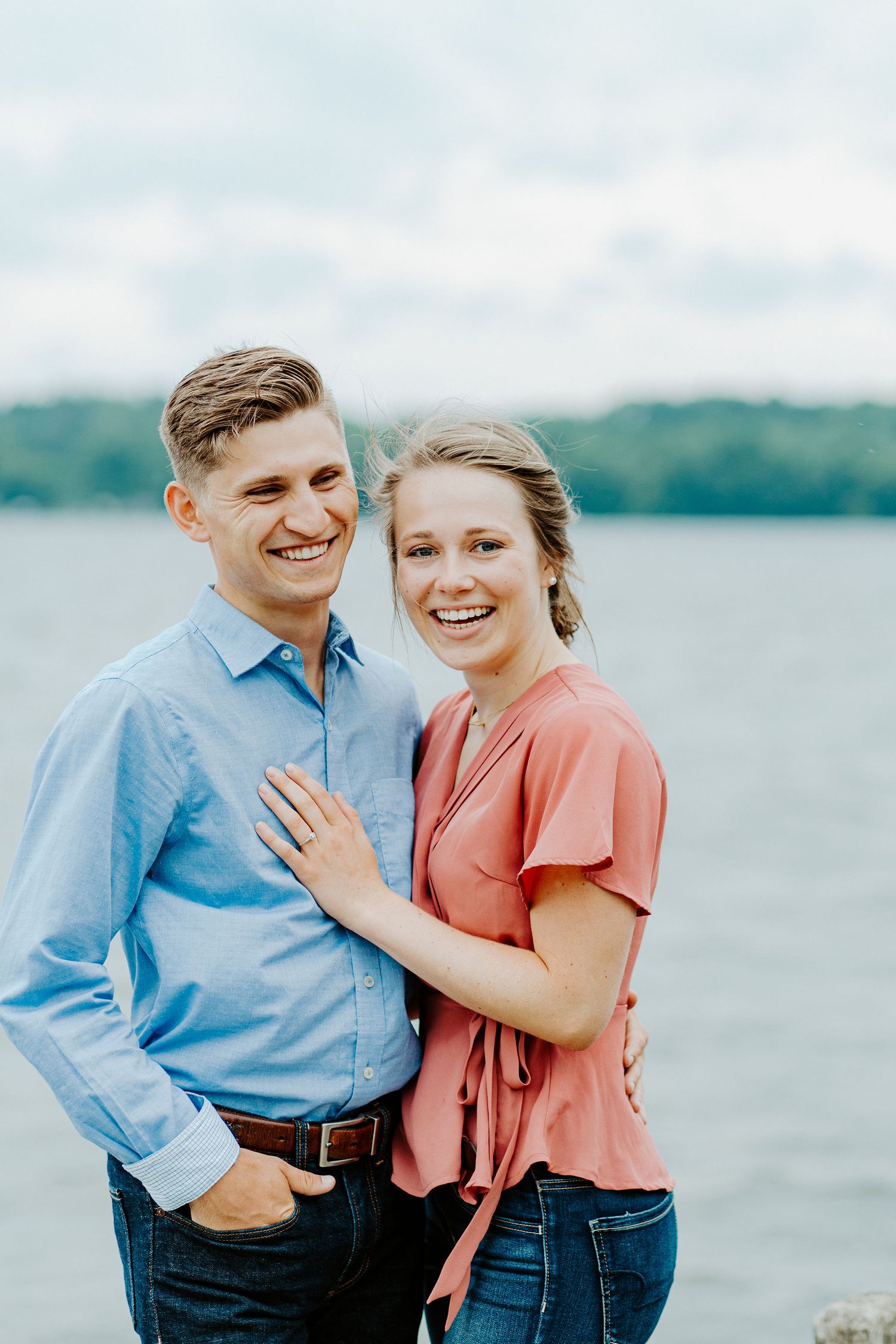 moody romantic engagement at long point state park katie graham photography traveling destination wedding photographer