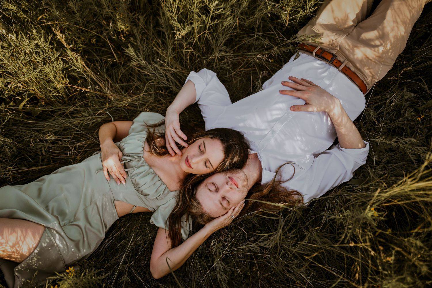 Natural photo of couple in love, outdoors in rural Texas setting