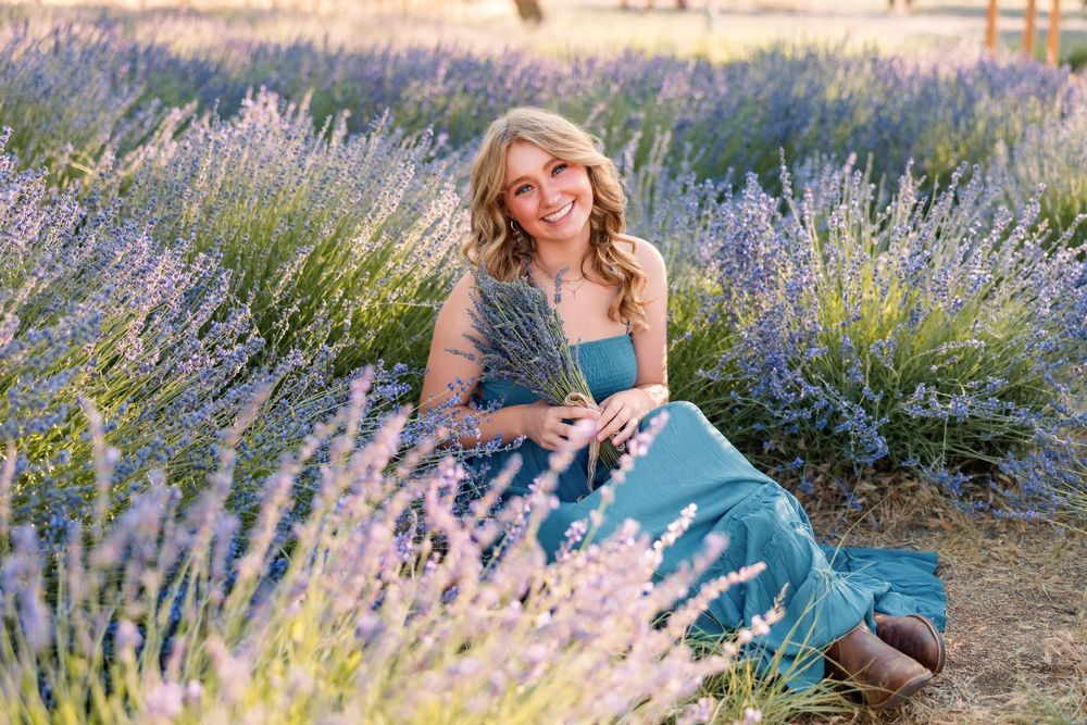 Dreamy Outdoor Senior Photos with Lavender Blooms, Tucson, AZ golden hour senior session
