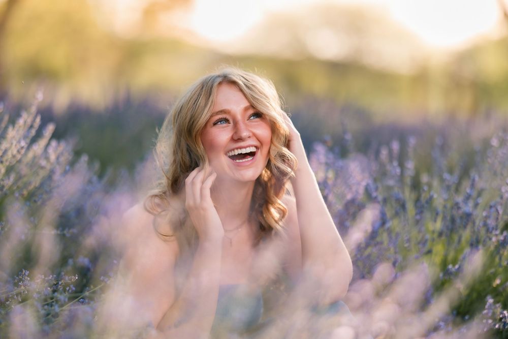 Dreamy Outdoor Senior Photos with Lavender Blooms, Tucson, AZ golden hour senior session