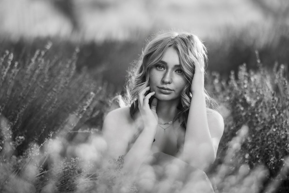 Dreamy Outdoor Senior Photos with Lavender Blooms, Tucson, AZ golden hour senior session