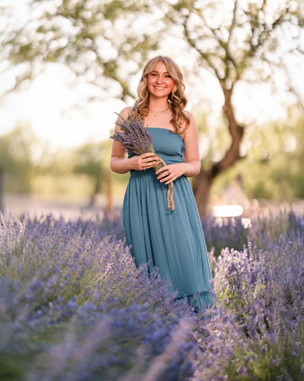 Dreamy Outdoor Senior Photos with Lavender Blooms, Tucson, AZ golden hour senior session