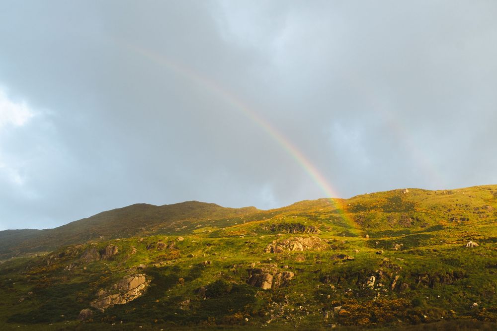 arc en ciel à Clool Lough road trip irlande van