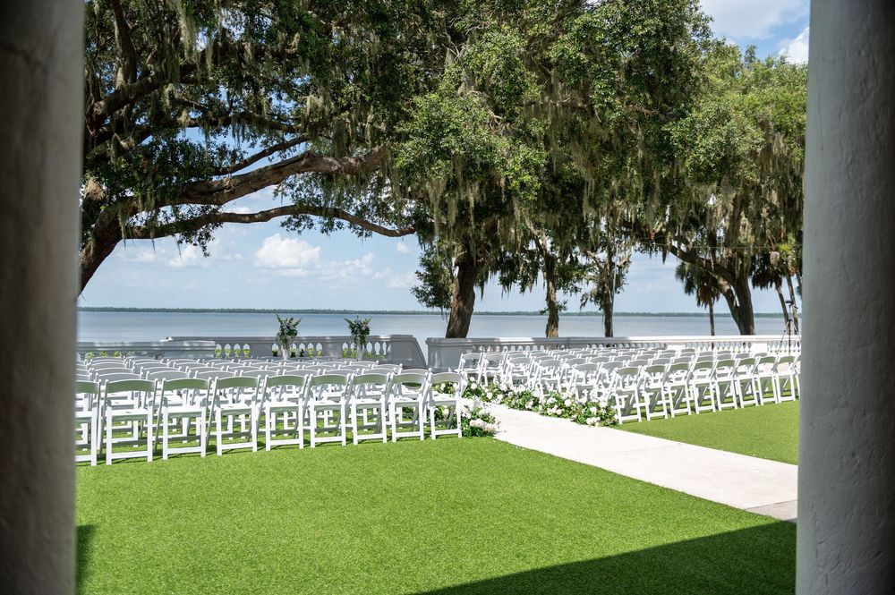 Floral installation at a Florida estate wedding captured by luxury wedding photographers