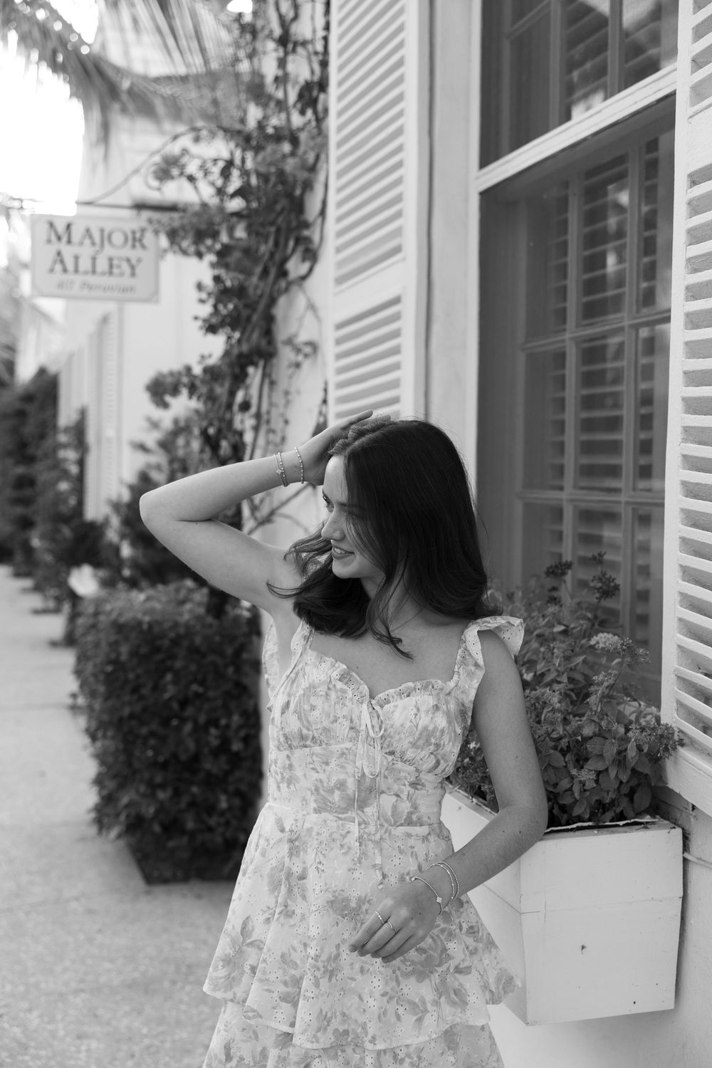 Senior graduation photos on Palm Beach Island off of Major Alley captured by Lindsay McDow Photography