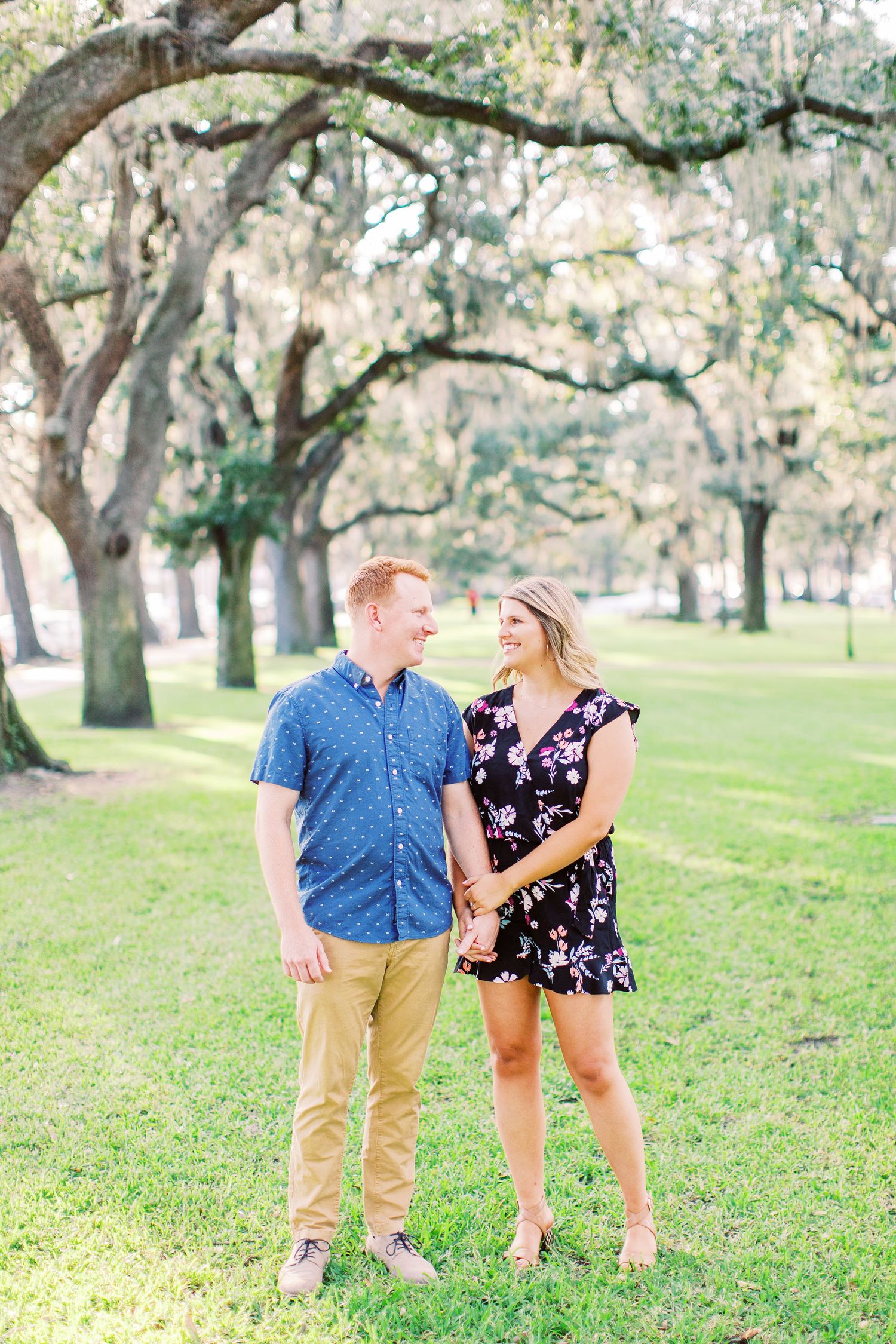 engagement session in emmett park of savannah, ga